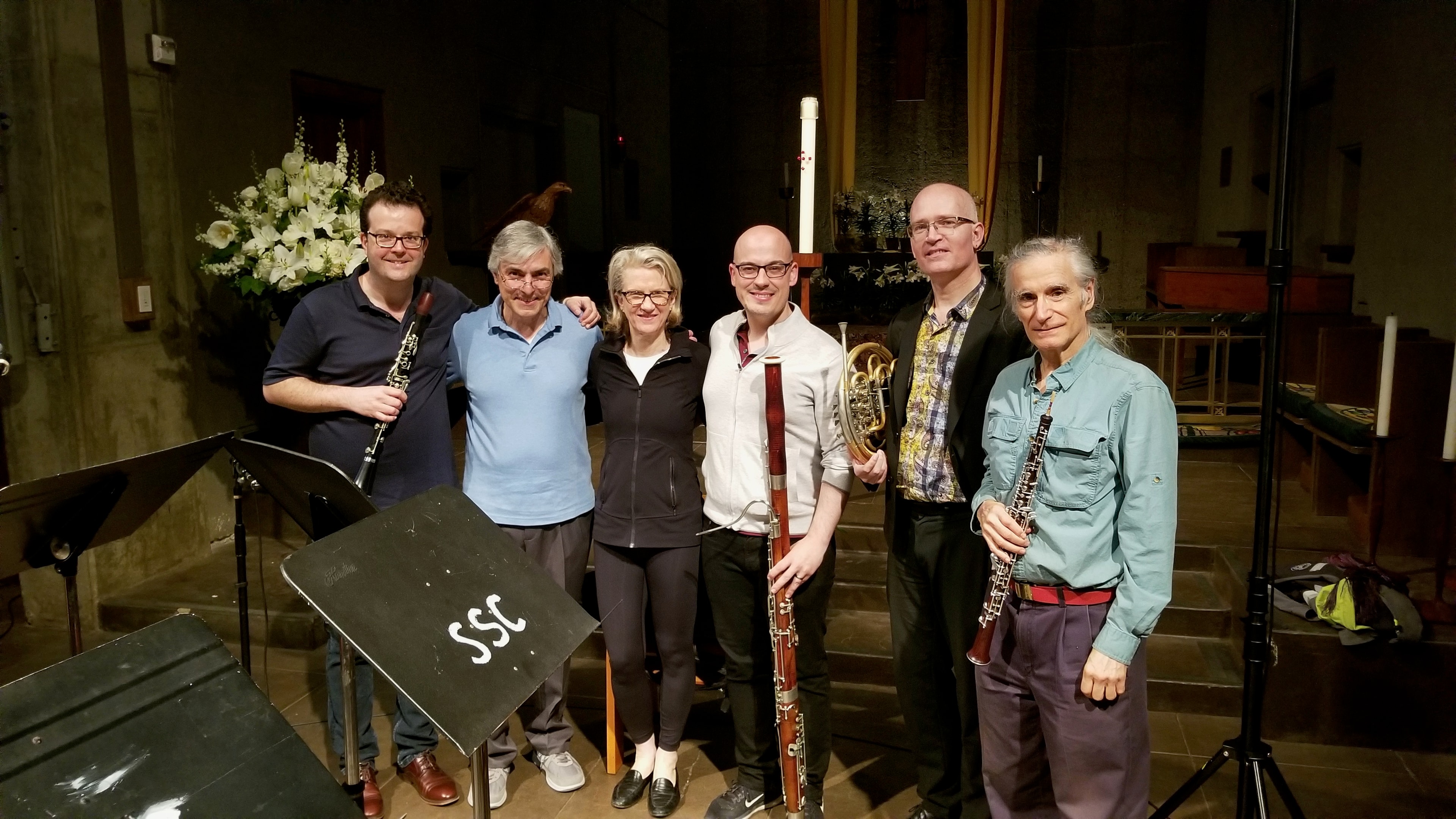 Musicians gathered after recording Times of Day